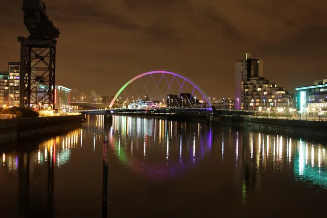 Skyline of the City of Glasgow in Scotland. Glasgow podcast SEO and Scottish listening differences